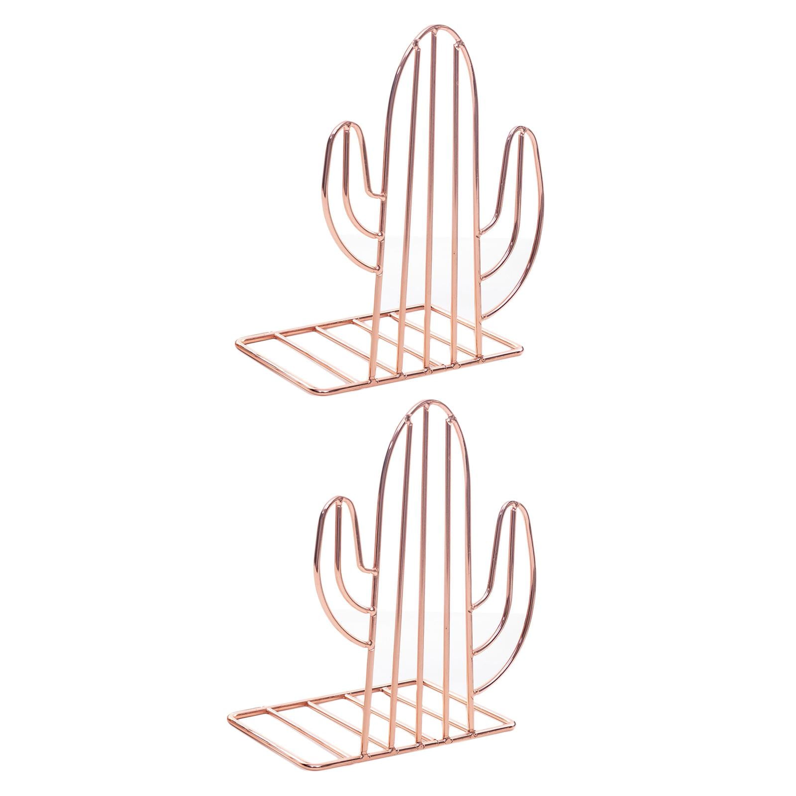 Magideal - Extremos De Libro De Metal Soporte De Libro Estantería Tapón Titular Organizador Decoración Artesanía De Hierro Estantes De Escritorio Para Dormitorio Oro Rosa