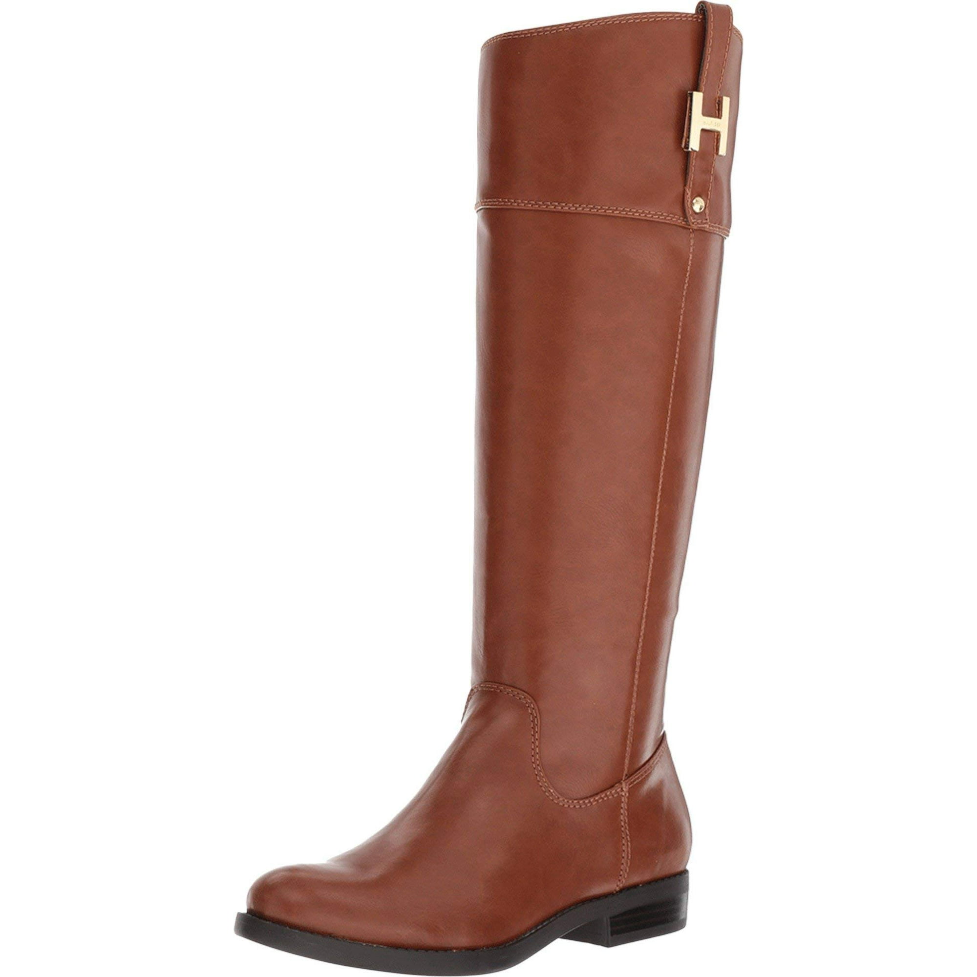 Bota Tommy Hilfiger Shyenne De Piel Para Mujer, Color Coñac 7.5us