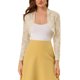 thumbnail image 1 of INSPIRE CHIC Bolero Abierto de Encaje Floral Transparente para Mujer, Cárdigan Corto 2XL Caqui, 1 of 7