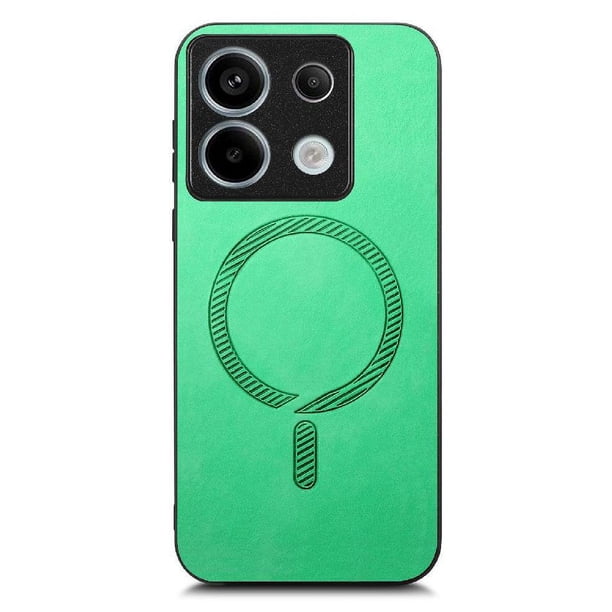 Magnetic Slim Case for Xiaomi Redmi Note 13 Pro 5G with Camera Guard & Anti-Scratch Back Green
