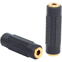 Xinqihang - Adaptador De Conector De Audio Estéreo De 3,5 Mm A Trs De 3,5 Mm, Conector Hembra A Hembra Para Cable Estéreo, Altavoces, Auriculares, Etc., Chapado En Oro, Paquete De 2