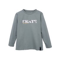 Pillin - Polera Niño Manga Larga Estampado Skate Verde