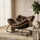 thumbnail image 5 of Sillon Mecedor Silla Mecedora Sitial Moderna Talla Xl Marrón Liso, 5 of 8