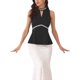 thumbnail image 1 of INSPIRE CHIC Blusas sin mangas para mujer con cuello halter, cuentas, cuello simulado, abertura, peplum, cóctel, M Negro, 1 of 6
