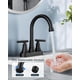 thumbnail image 2 of Grifo para lavabo de baño FORIOUS, negro mate, 4 pulgadas, juego central con 2/3 orificios, 2 of 9