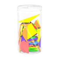 Magideal - Bloques De Patrón De 80 Uds., Rompecabezas Tangram, Bloques De Construcción De Formas Geométricas Para Modelar A Niños Pequeños De 4 A 8 Años En Edad