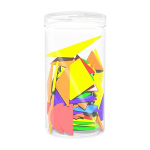 Magideal - Bloques De Patrón De 80 Uds., Rompecabezas Tangram, Bloques De Construcción De Formas Geométricas Para Modelar A Niños Pequeños De 4 A 8 Años En Edad