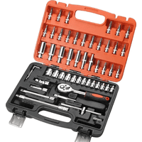 Genérico - Set De Dados 53 Piezas De 1/4 Con Maleta Naranja Oscuro