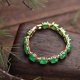 thumbnail image 4 of Pulsera de jade verde con forma de huevo para mujer, chapada en oro de 18 quilates., 4 of 7