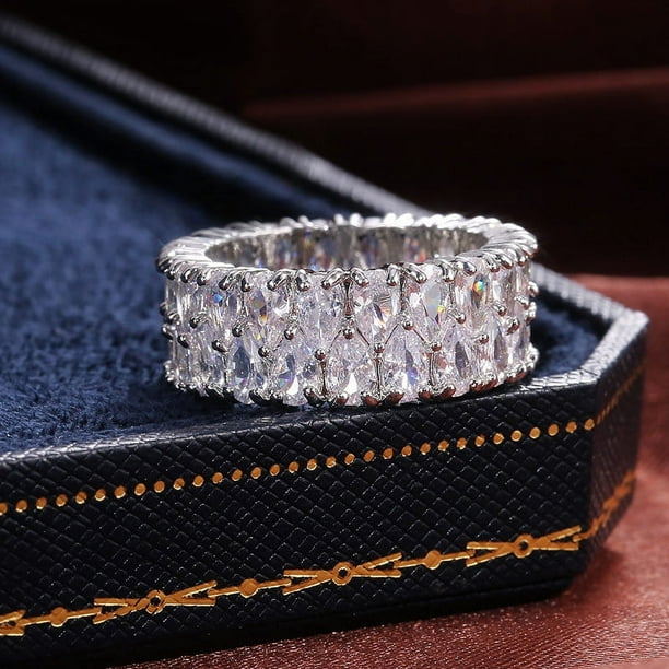 Stunning Double Waterdrop Zircon Ring - 18K Gold Plated Hand Jewelry for Women and Girls