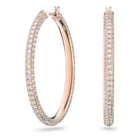 Pendientes Swarovski Dextera Hoop Para Mujer En Oro Rosa Con Cristal Rosa