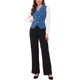 thumbnail image 2 of INSPIRE CHIC Chaleco de Traje para Mujer Doble Botonadura Negocios Solapa Elegante Chaleco de Cintura XL Azul Gris, 2 of 6