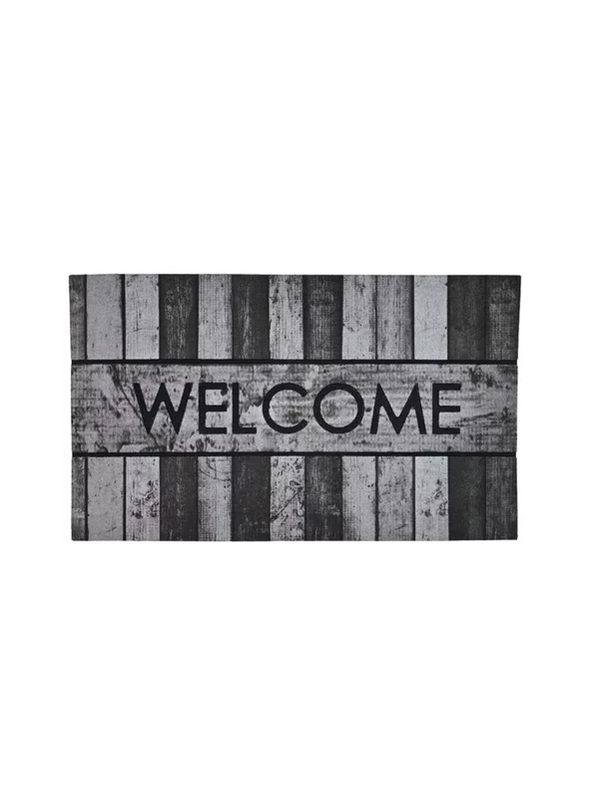Genérico - Alfombra Limpiapiés Felpudo De Entrada Welcome Gris