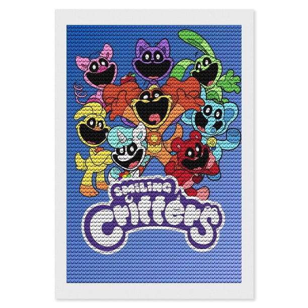Smiling Critters Kits de Pintura de Diamantes para Adultos 5D DIY Diamond Art Kits Full Drill Diamond Dots para Regalo Decoración de Pared y Relajación Artes de Gemas 20*30cm
