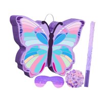 Magideal - Piñata Mariposa Con Accesorios Para Juego De Fiesta Decoración De Cumpleaños Confeti De Papel Incluye Palo Y Antifaz Adecuado Para Niñas Niños Reunion