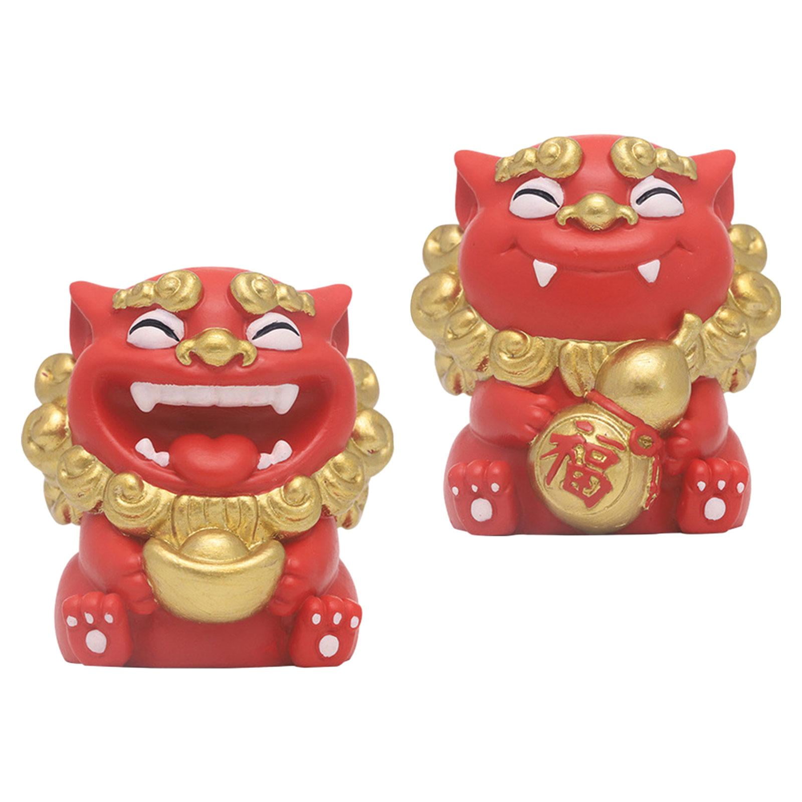 Bothyi - Mini Estatua De León, Adorno Coleccionable De Escritorio Para Estante, Mesa De Escritorio, 2 Uds.