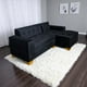 thumbnail image 3 of Sofa Seccional Felpa Negra Divan Derecho, 3 of 3