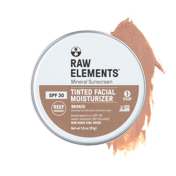 Hidratante Facial Teñido Raw Elements SPF 30 51 g Bronce