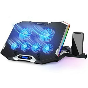 Topmate - C11 Laptop Cooling Pad Silver Wing Cooler Rgb Lighting Laptop