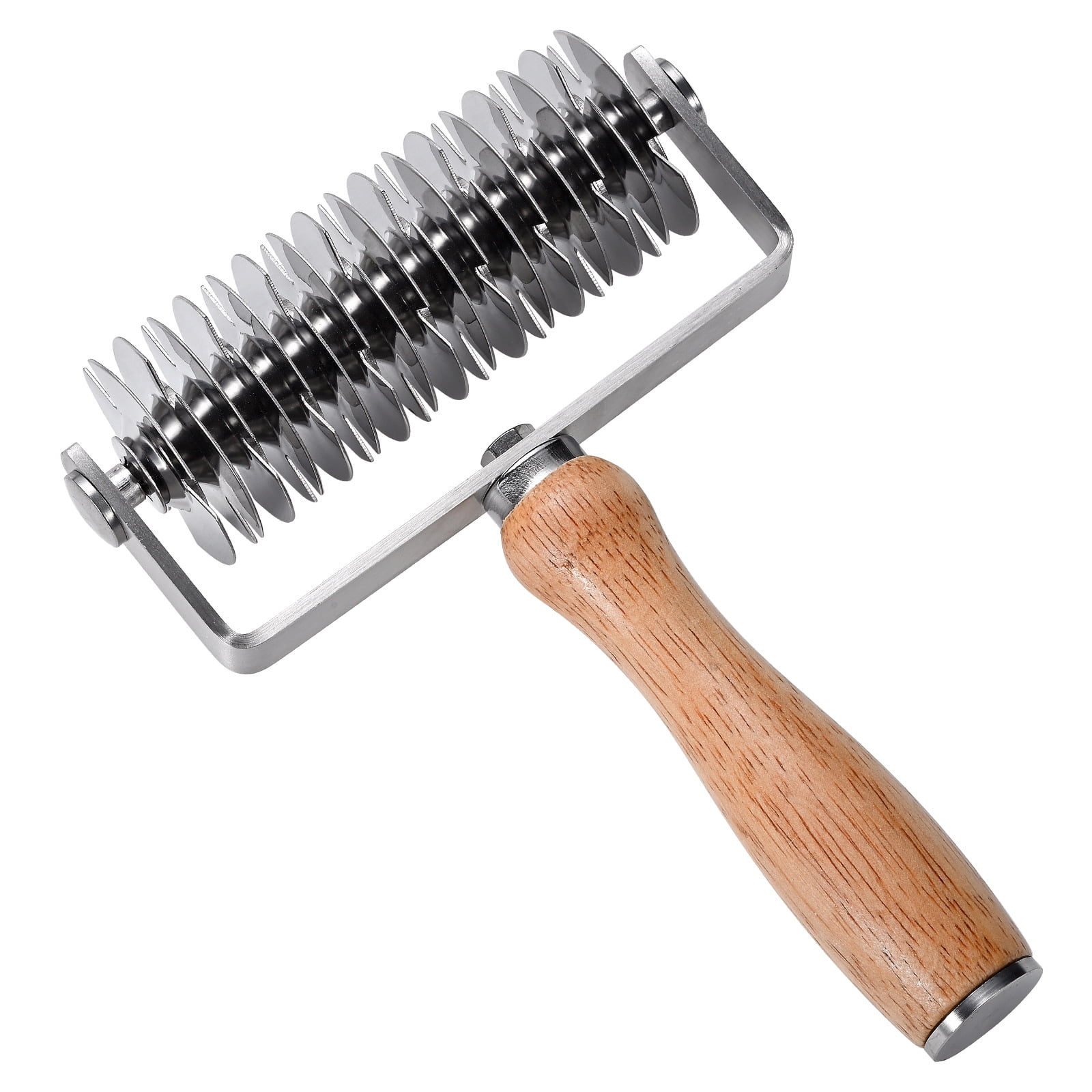 Xusx111 - Cortador De Rodillos De Rejilla De Pastelería, Cortador De Madera De Rejilla De Acero Inoxidable, Cortador De Corteza De Pastelería Profesional, Herramienta De Corte De Ahorro De Tiempo Para
