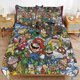 thumbnail image 1 of Super Mario 3-Piece Comforter Set for Bedroom Super Mario Bedding Set for Kids Adults Soft Microfiber Duvet Cover Set with Zipper Closure, 1 of 5
