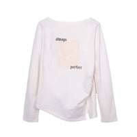 Pillin - Polera Niña Manga Larga Asimétrica Estampado Floral Crudo