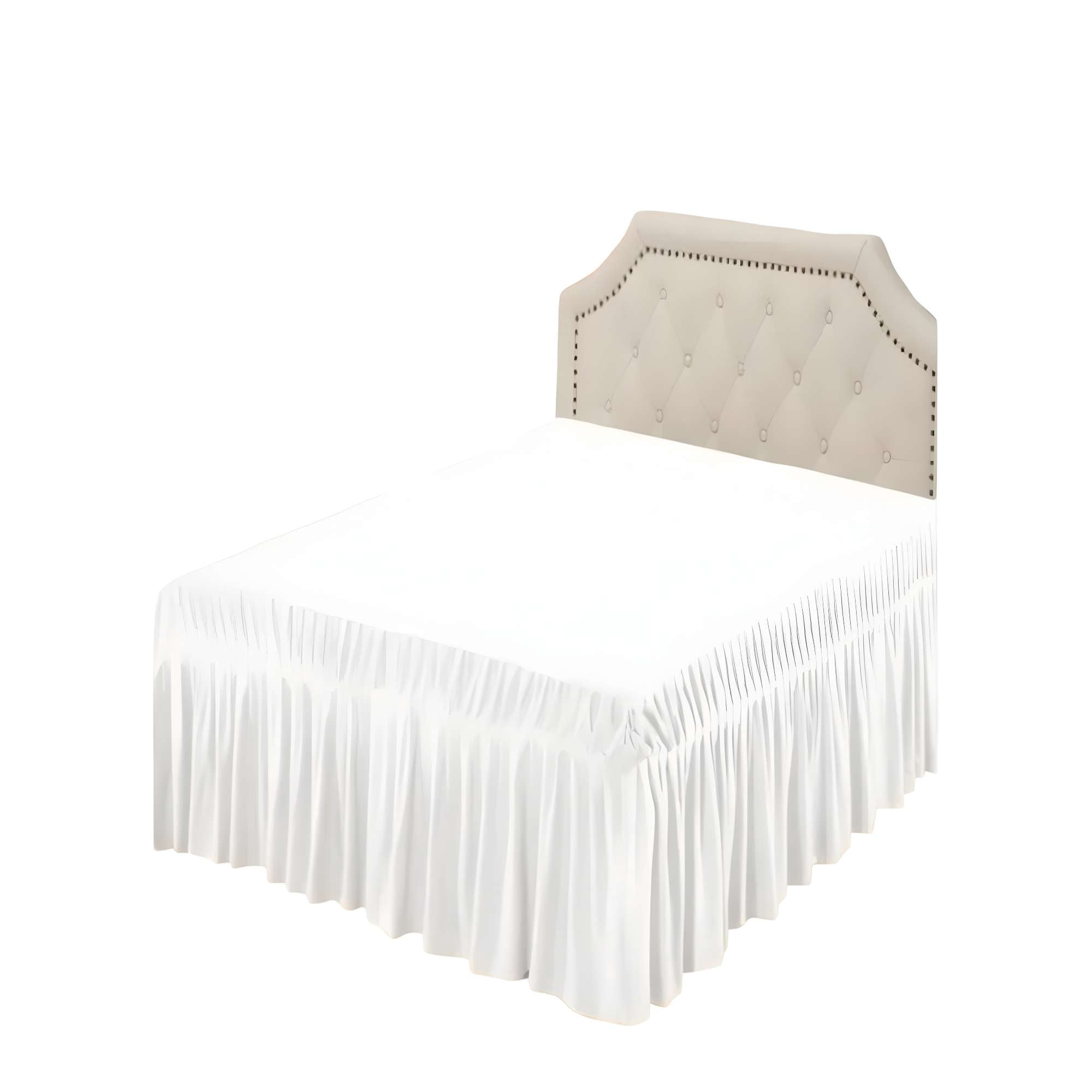 Genérico - Faldon De Cama Sin Funda King Blanco