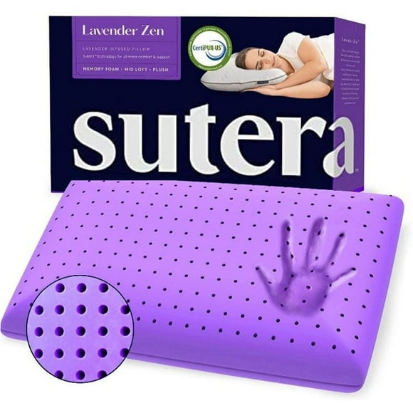 Almohada viscoelástica SUTERA Cooling Lavender Zen con soporte