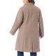 thumbnail image 3 of Abrigos largos de mujer talla grande de Agnes Orinda con solapa con muescas, abrigo de invierno de doble botonadura con bolsillos 3X marrón claro, 3 of 5