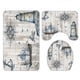 thumbnail image 4 of 1/3pcs Waterproof Shower Curtain With Plastic Hooks, Non-Slip Bathroom Rug, Toilet U-Shape Mat, Toilet Lid Cover Pad, Bathroom Decor, 4 of 4