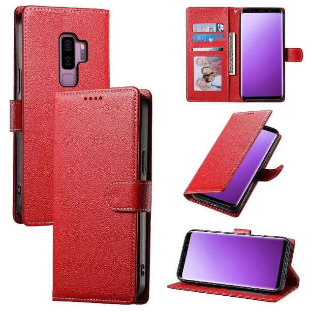 Funda para FOXDOCK Samsung Galaxy S9 Plus– Cuero Premium, 3 ranuras para tarjetas, Protección contra impactos
