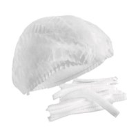 Clancarrier - Cofias Plisadas Desechables / Gorro Clip Blanca 100 Unidades