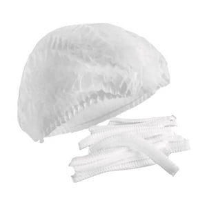 Clancarrier - Cofias Plisadas Desechables / Gorro Clip Blanca 100 Unidades