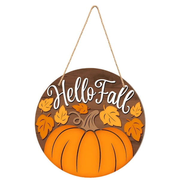 Letrero colgante de otoño, adorno de madera multiusos, fácil de colgar, regalo, decoración, placa de pared para ventana, puerta de entrada, sala de es Estilo A