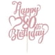 thumbnail image 3 of Decoración para tartas AROKIPPRY con purpurina en oro rosa, feliz 80 cumpleaños, 3 of 7