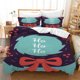 thumbnail image 1 of 1 Duvet Cover Christmas Elements Cartoon Printed Pattern, 2Pillowcase, Kids Bedroom Decor, Holiday Celebration Gift Bed Sheets, 1 of 5