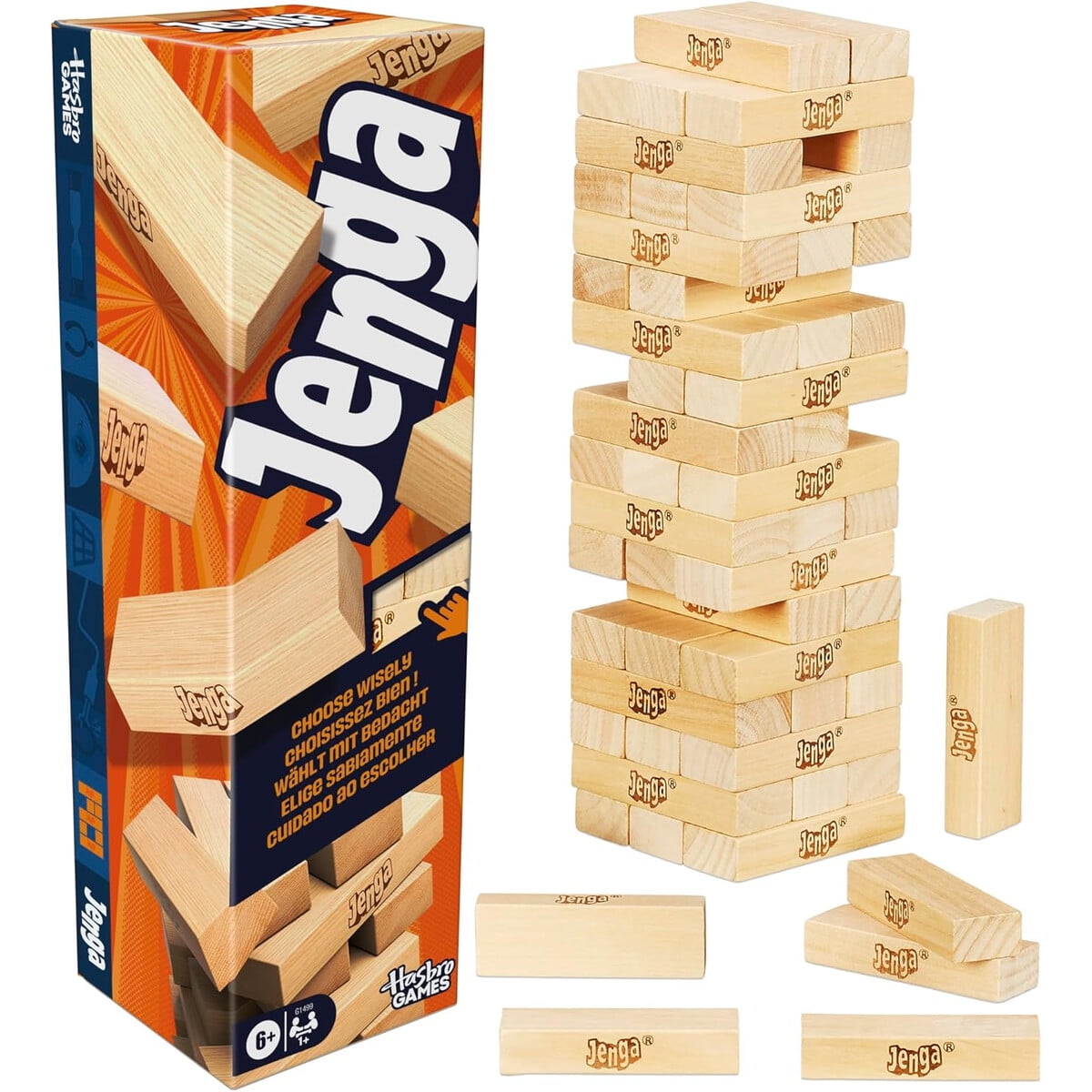 Jenga Hasbro Juego De Madera 54 Bloques Dado Digital