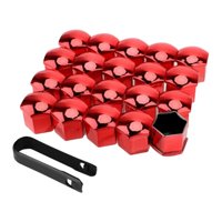 Magideal - 20 Cubiertas Protectoras Para Tuercas De Rueda De Coche, Decoración Exterior, Universales, Con Herramienta De Clip, Antióxido, Para Pernos De Neumátic Rojo 21Mm