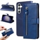 thumbnail image 1 of Funda tipo cartera para Samsung Galaxy S23 FE con bolsillo con cremallera y ranuras para tarjetas – Función de soporte Azul, 1 of 6