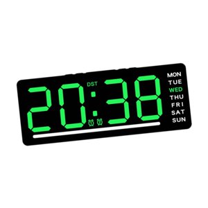Magideal - Reloj Digital Led, Regalos Con Dos Alarmas, Decoración Del Hogar, Pantalla Grande, Reloj De Escritorio, Reloj De Pared Para Dormitorio, Mesa Y Sala De Número Verde