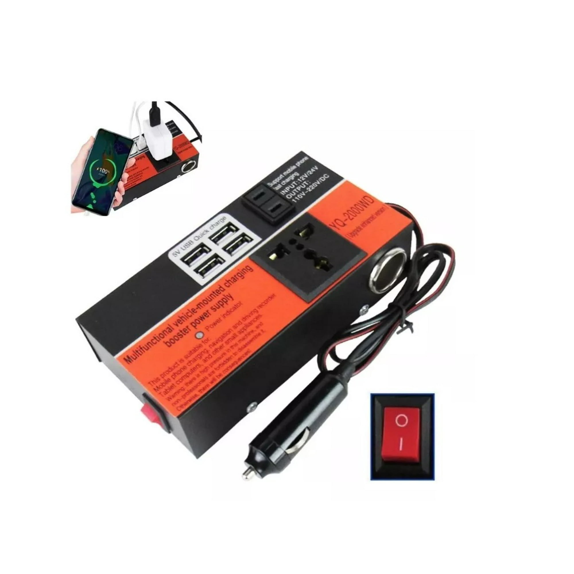 Tomasstore - Inversor De Voltaje Auto Convertidor Corriente 12v 220v 1.5k