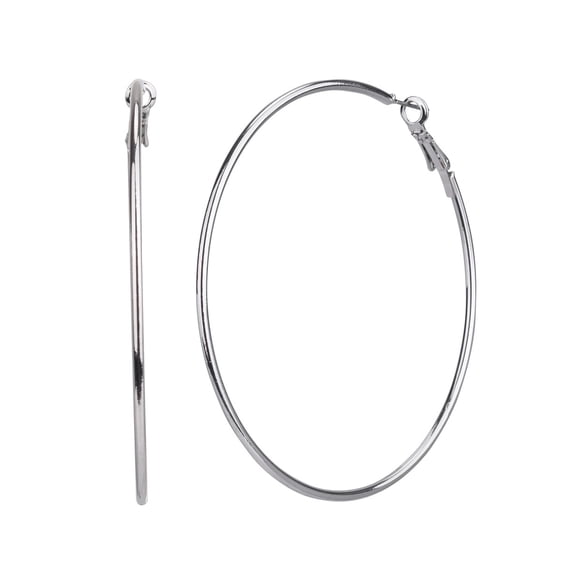 Aros Argolla Time and Tru Metal Plateado Grande 12cm