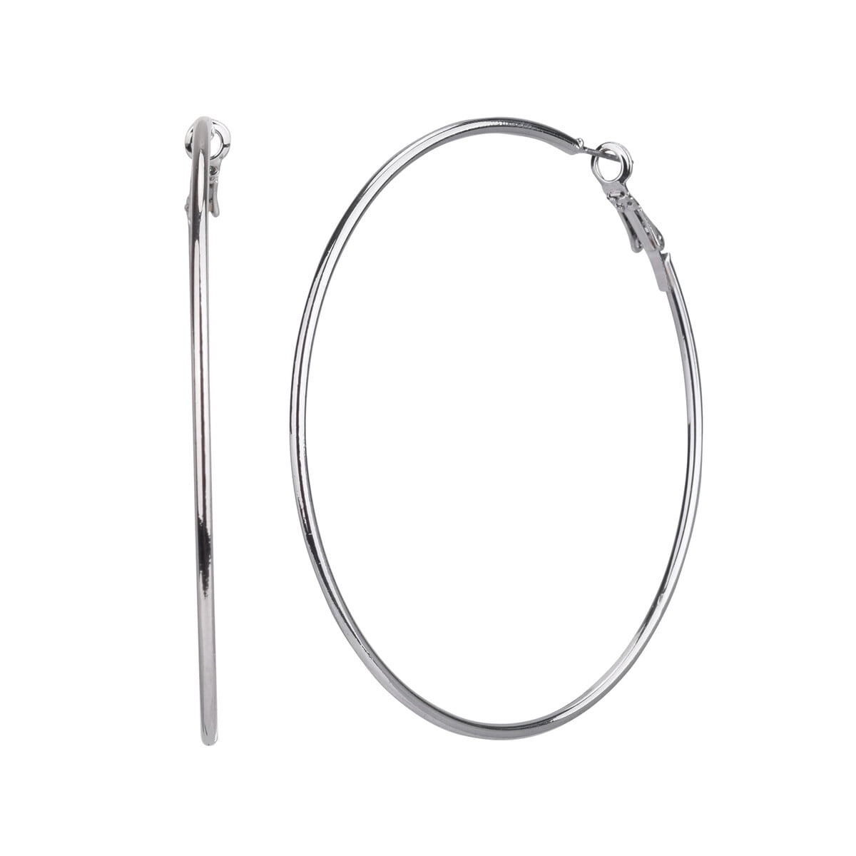 Aros Argolla Time And Tru Metal Plateado Grande 12cm