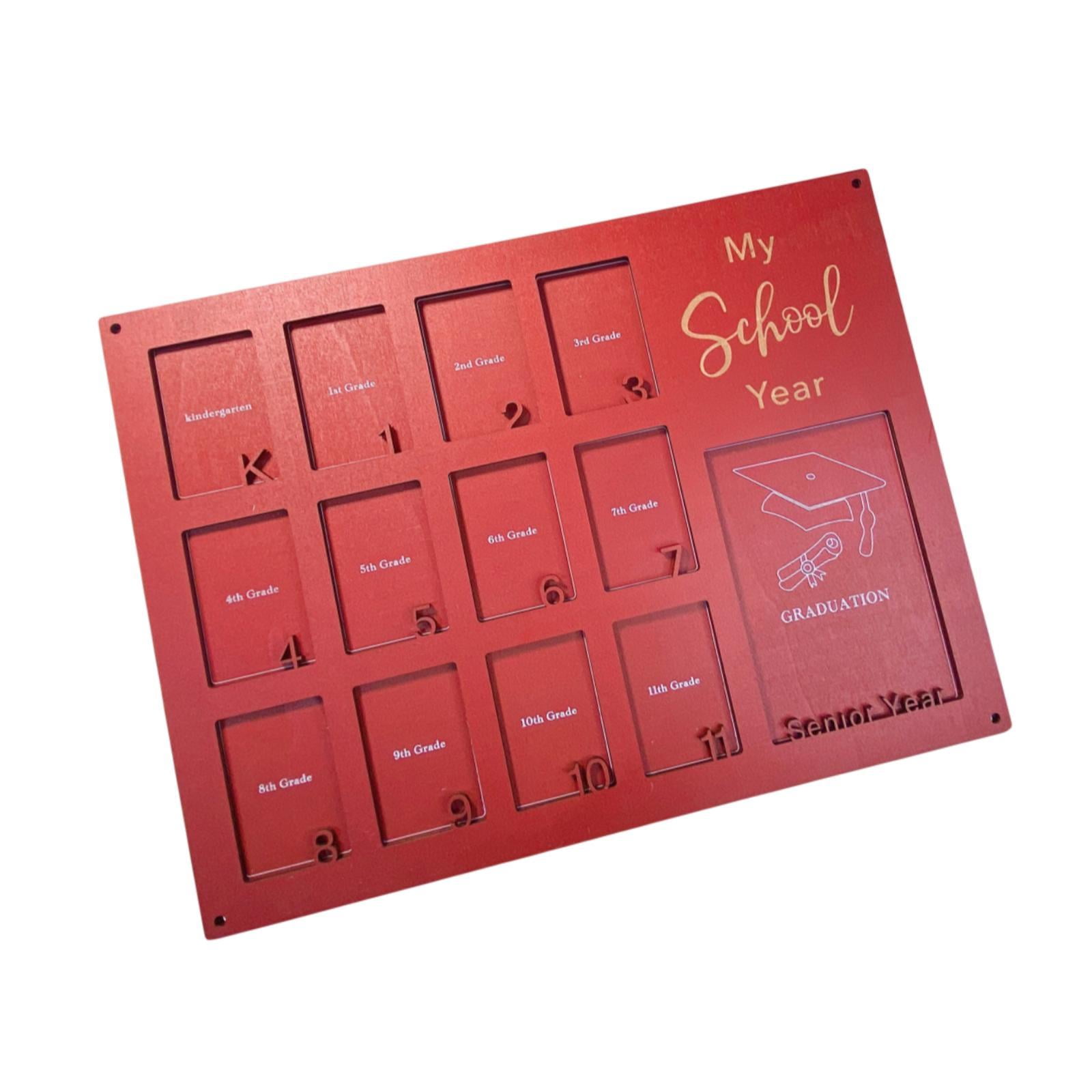 Bothyi - Marco De Fotos Escolar De 13 Fotos, Marco De Fotos De Madera Para El Hogar, Dormitorio, Sala De Estar, Rojo