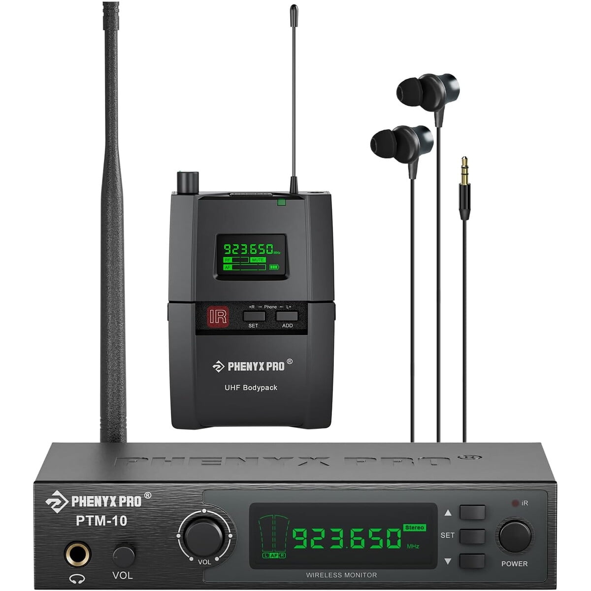Sistema In Ear Inalámbrico Phenyx Pro Ptm10 Uhf Estéreo