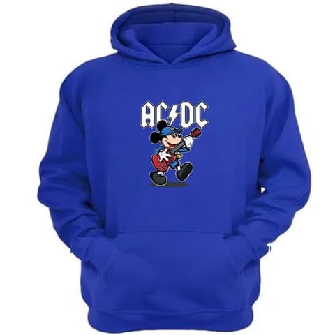 Genérico - Polerón Canguro Raton Acdc Azul Talla Xs Unisex