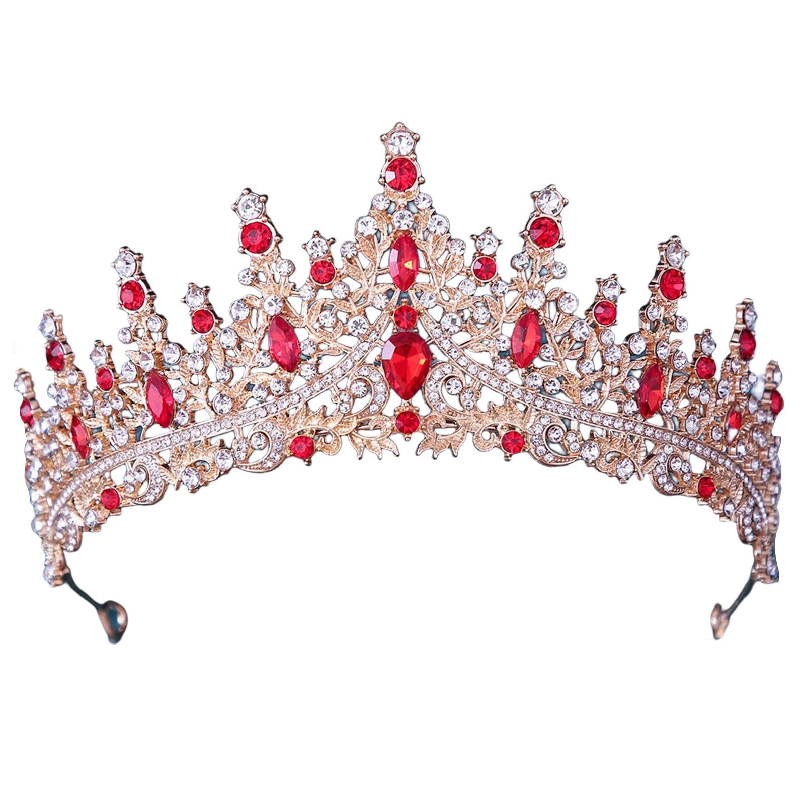 Bothyi - Tiara De Cumpleaños, Accesorios Para El Cabello, Joyería Para El Cabello, Corona Nupcial Para Niñas, Color Rojo