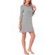 thumbnail image 4 of INSPIRE CHIC Vestido de Dormir de Mujer de Mezcla de Algodón a Rayas Suave con Mangas 3/4 Midi con Cuello Redondo para Descanso y Hora de Dormir XL Negro, 4 of 6
