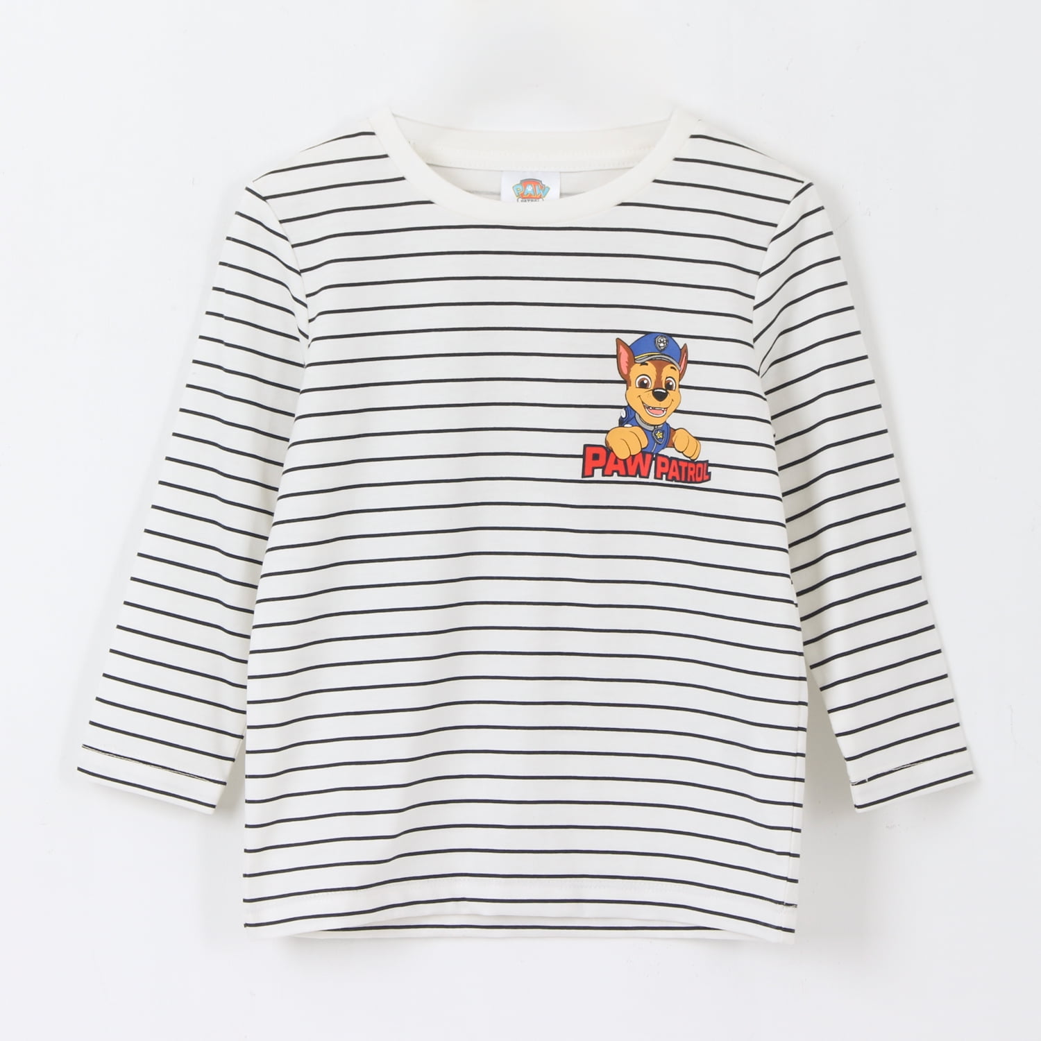 Polera Manga Larga Niño Rayas Blanco Paw Patrol