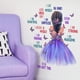 thumbnail image 5 of Pegatinas de pared con diseño de mariposas para niña, calcomanía de pared con diseño de hada de las flores, mural de pared floral morado, mariposas coloridas, decoración de pared para dormitorio de ni, 5 of 6